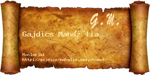 Gajdics Mahália névjegykártya